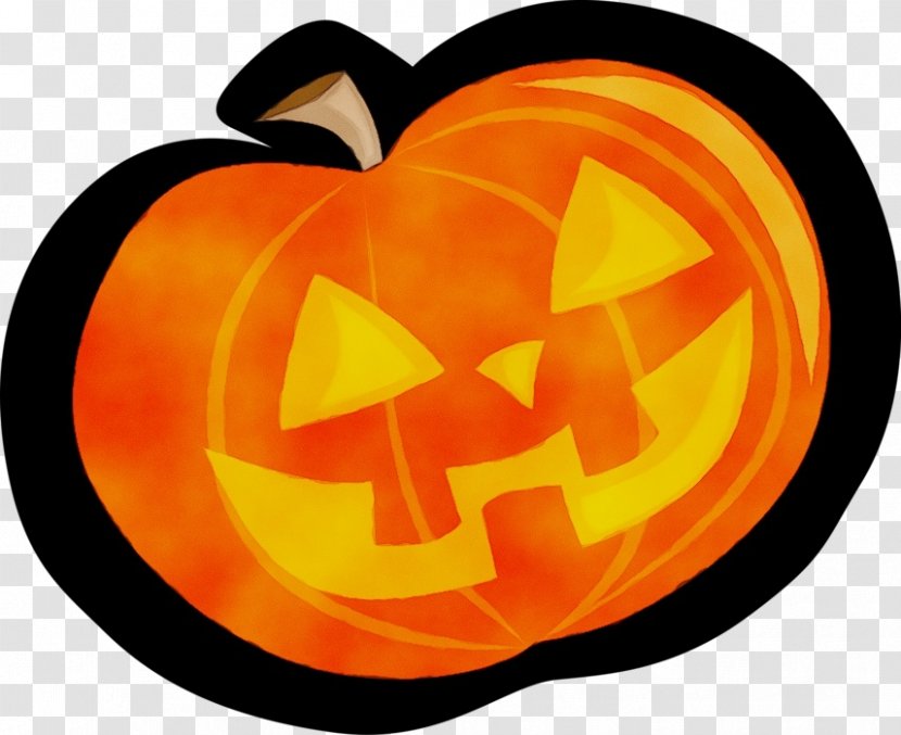 Halloween Pumpkin Cartoon - Yellow - Smile Symbol Transparent PNG