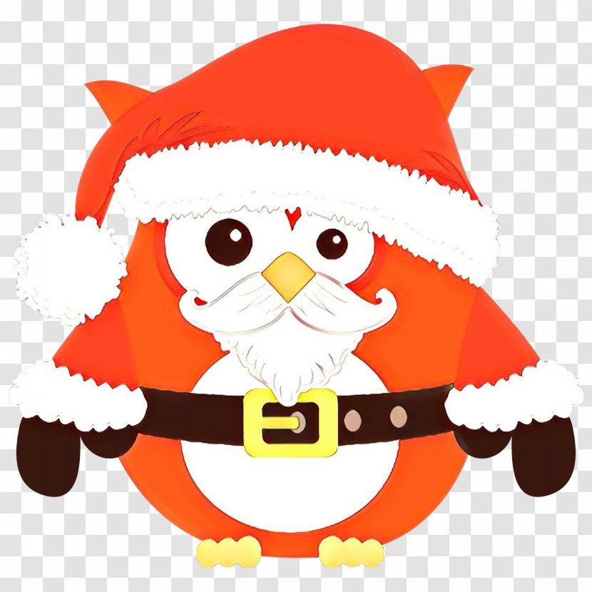 Santa Claus Cartoon - Owl - Sticker Flightless Bird Transparent PNG