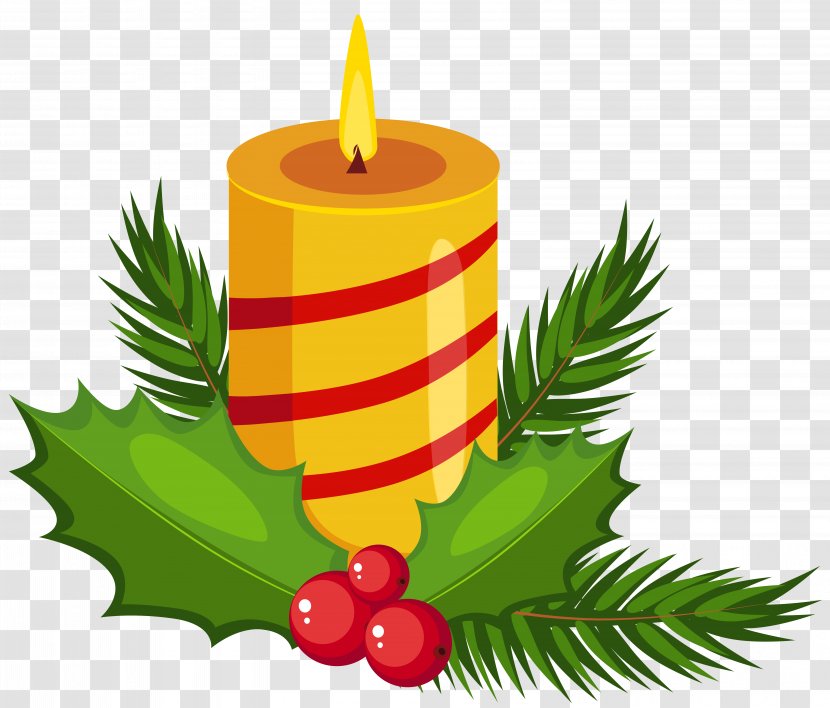 Common Holly Christmas Free Content Clip Art - Yellow Candle Cliparts Transparent PNG