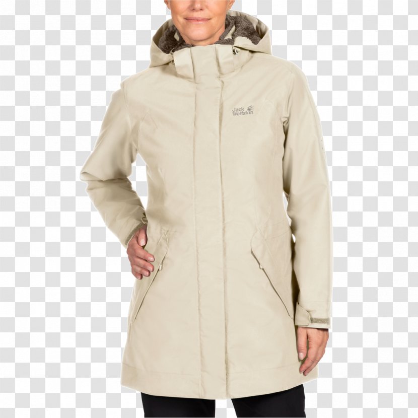 Coat Hood Jacket Fur Beige Transparent PNG