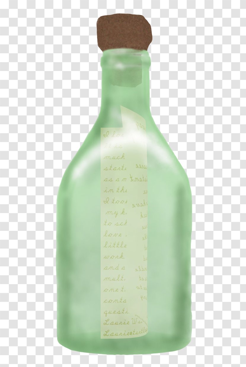 Message In A Bottle Illustration - Blue Strip Transparent PNG