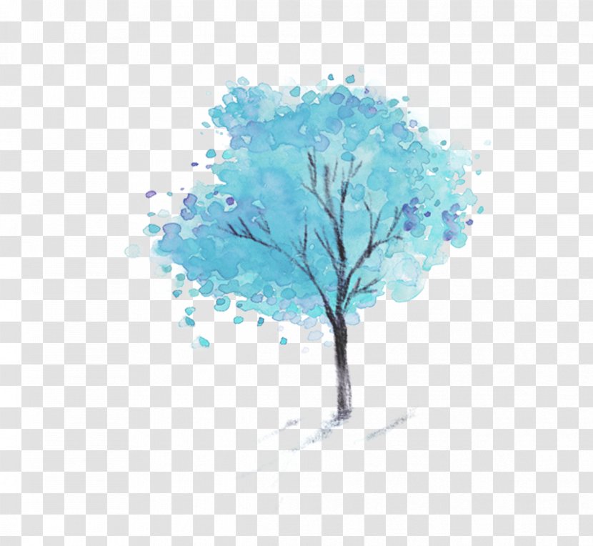 Trees - Blue - Template Transparent PNG