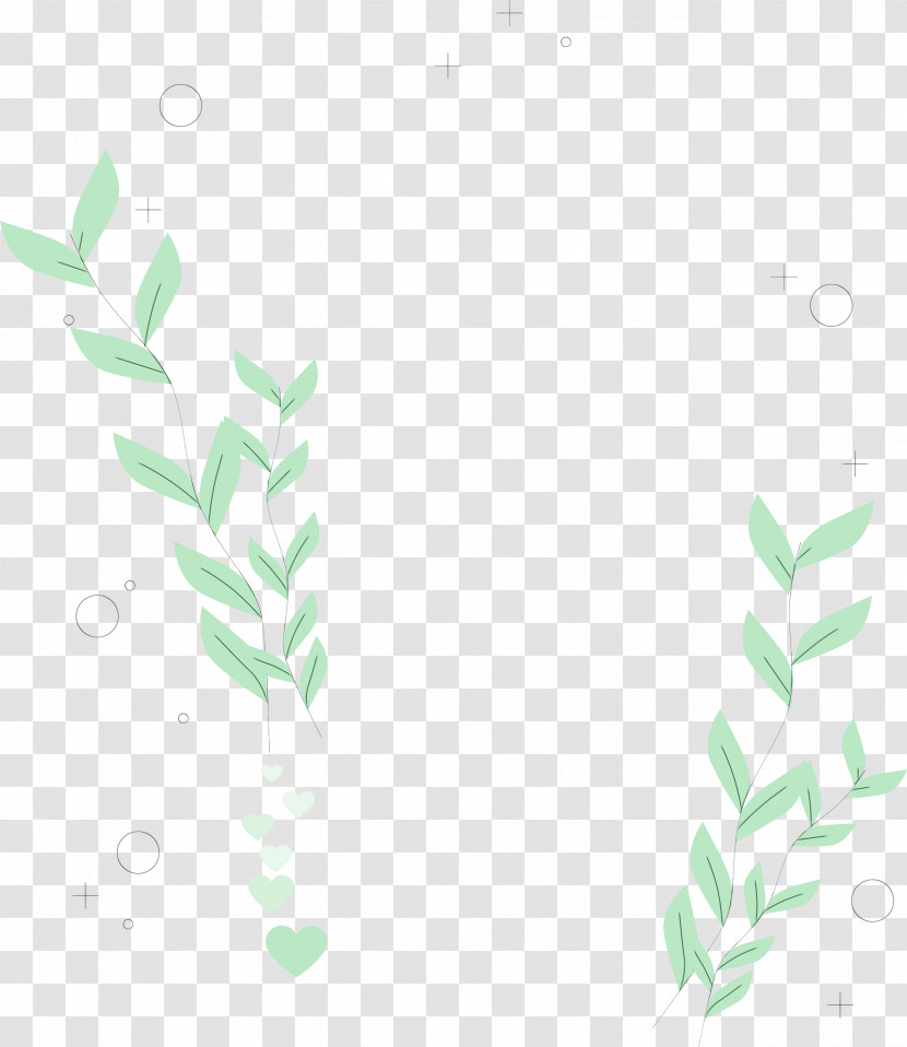Twig Plant Stem Leaf Green Pattern Transparent PNG
