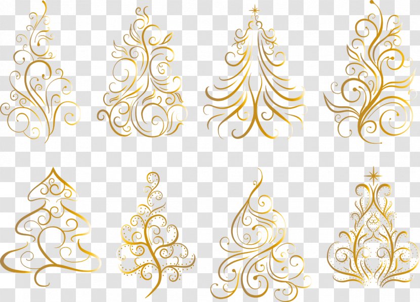 Christmas Tree Euclidean Vector - Body Jewelry - Bronzing Material Transparent PNG