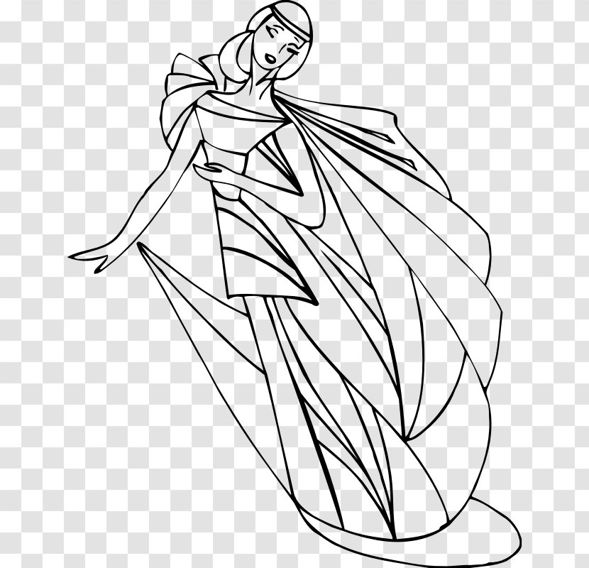 Black And White Line Art Drawing Dance - Figure - Abstract Transparent PNG