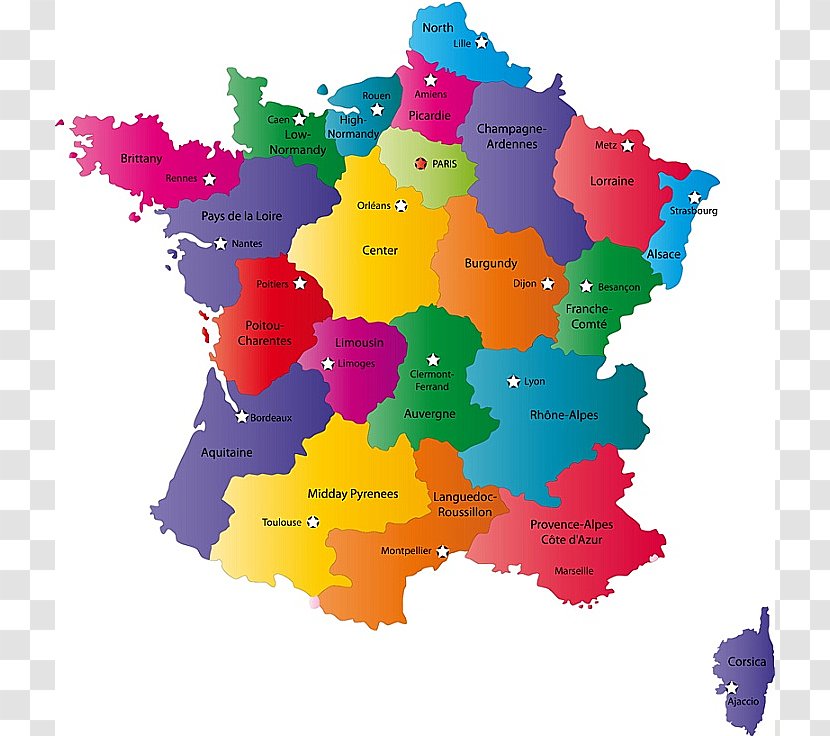 Regions Of France Mapa Polityczna City Map - Google Maps Transparent PNG