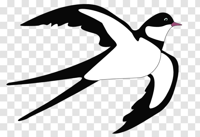 Tree Swallow Bird Clip Art - Black And White - Tattoo Transparent PNG