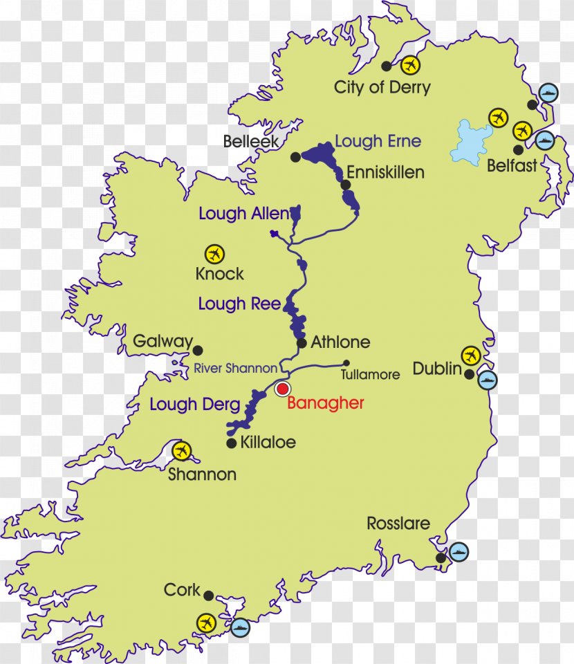 River Shannon Banagher Map Airport Carrickcraft - Carrickonshannon Transparent PNG