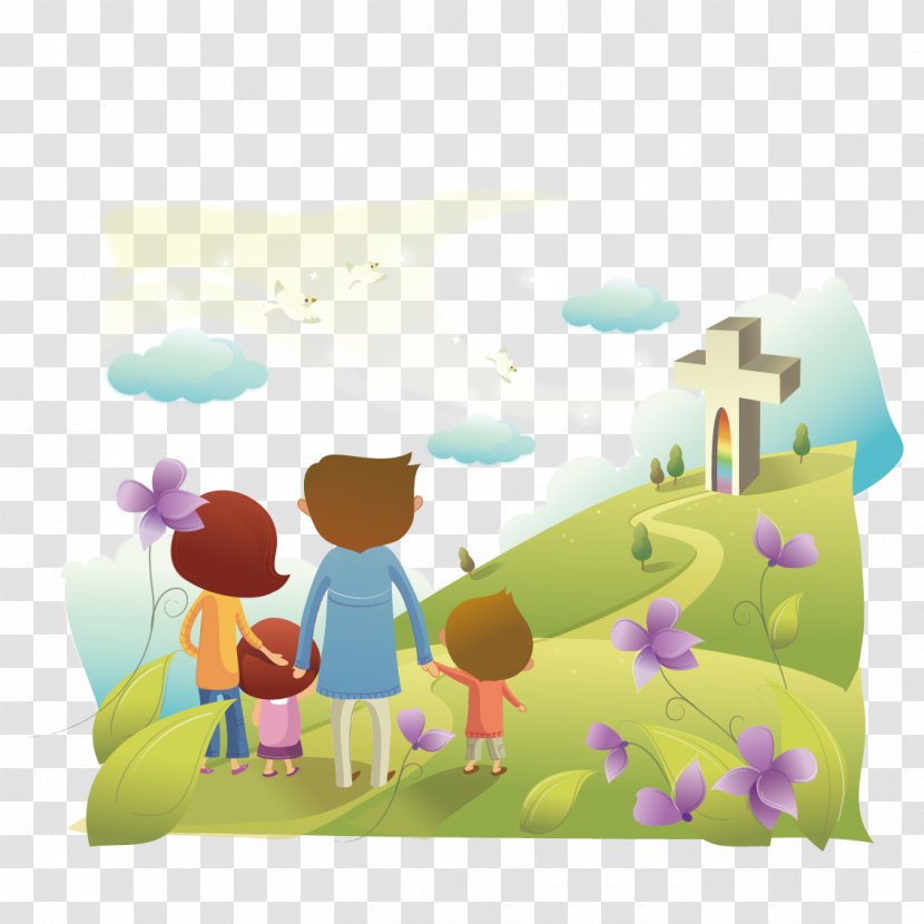 Christian Cross Cartoon Illustration - Crucifixion Of Jesus - The Family Went To Transparent PNG