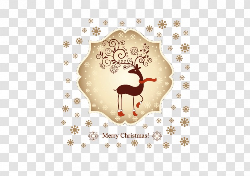 Christmas Card Reindeer Wedding Invitation Greeting - Cute Vector Material Transparent PNG