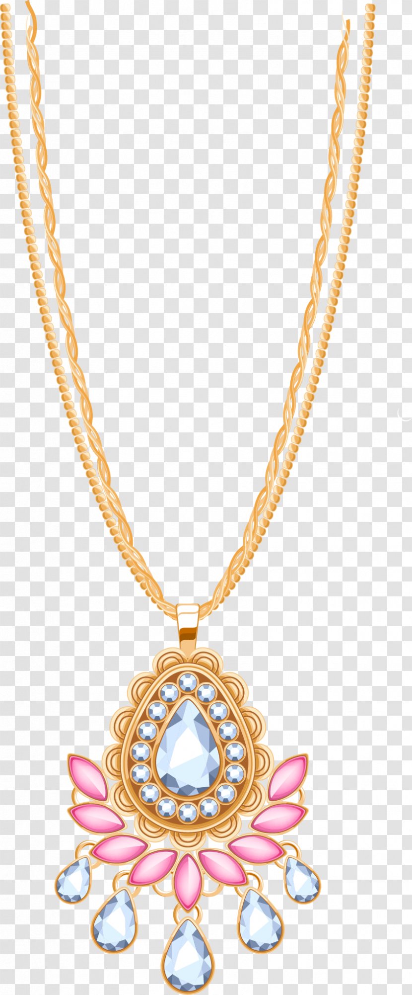 Necklace Jewellery Pendant Chain Gemstone - Costume Jewelry - Dazzling Diamond Transparent PNG
