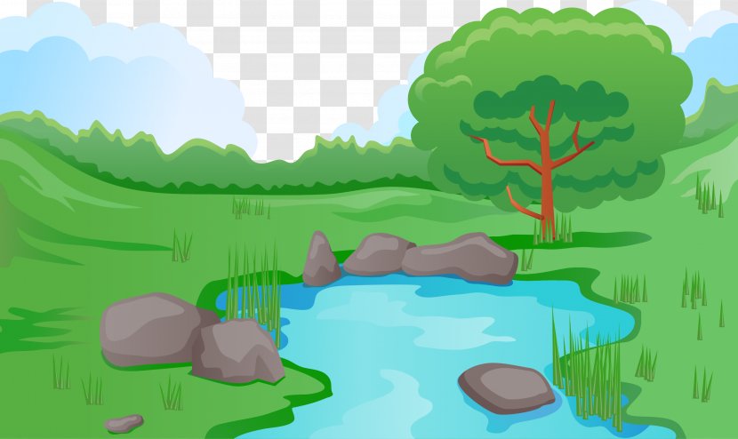 Pond Royalty-free Stock Photography Illustration - Green - Vector Forest Transparent PNG