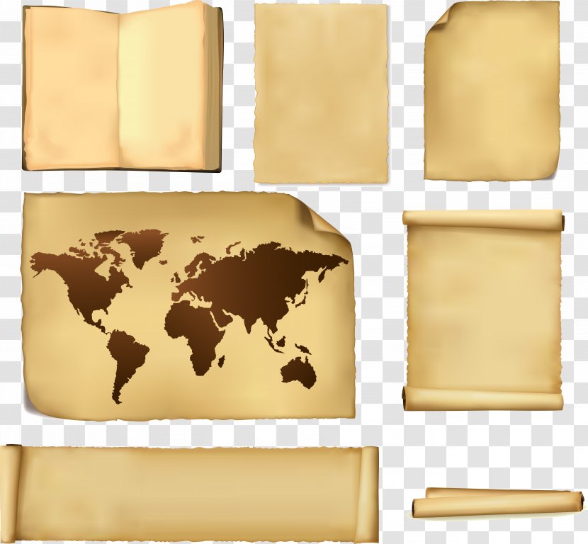 Globe Old World Map - Continent - Paper Sheet Transparent PNG