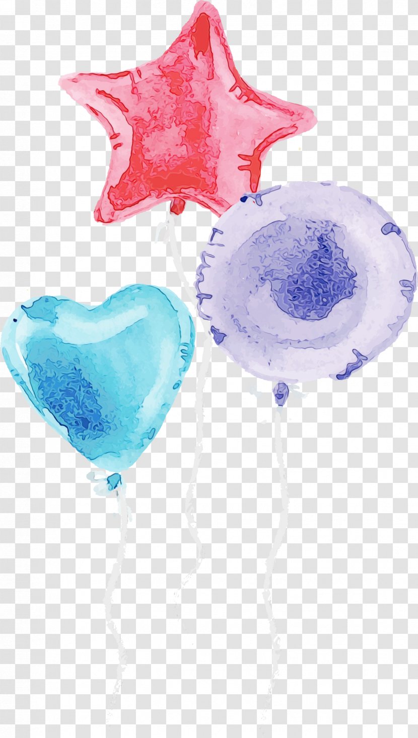 Balloon Heart Party Supply Watercolor Paint Transparent PNG