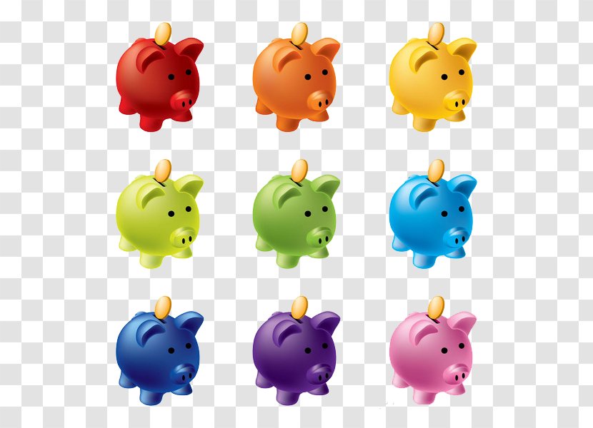 Piggy Bank Clip Art - Money - Colored Banks Transparent PNG
