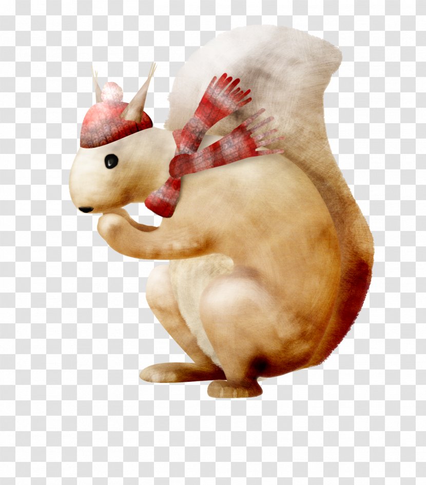 Scarf Hat Squirrel Drawing - Designer Transparent PNG