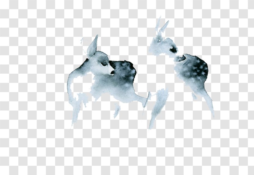 Watercolor: Animals Watercolor Painting Printmaking Work Of Art - Italian Greyhound - Deer Transparent PNG