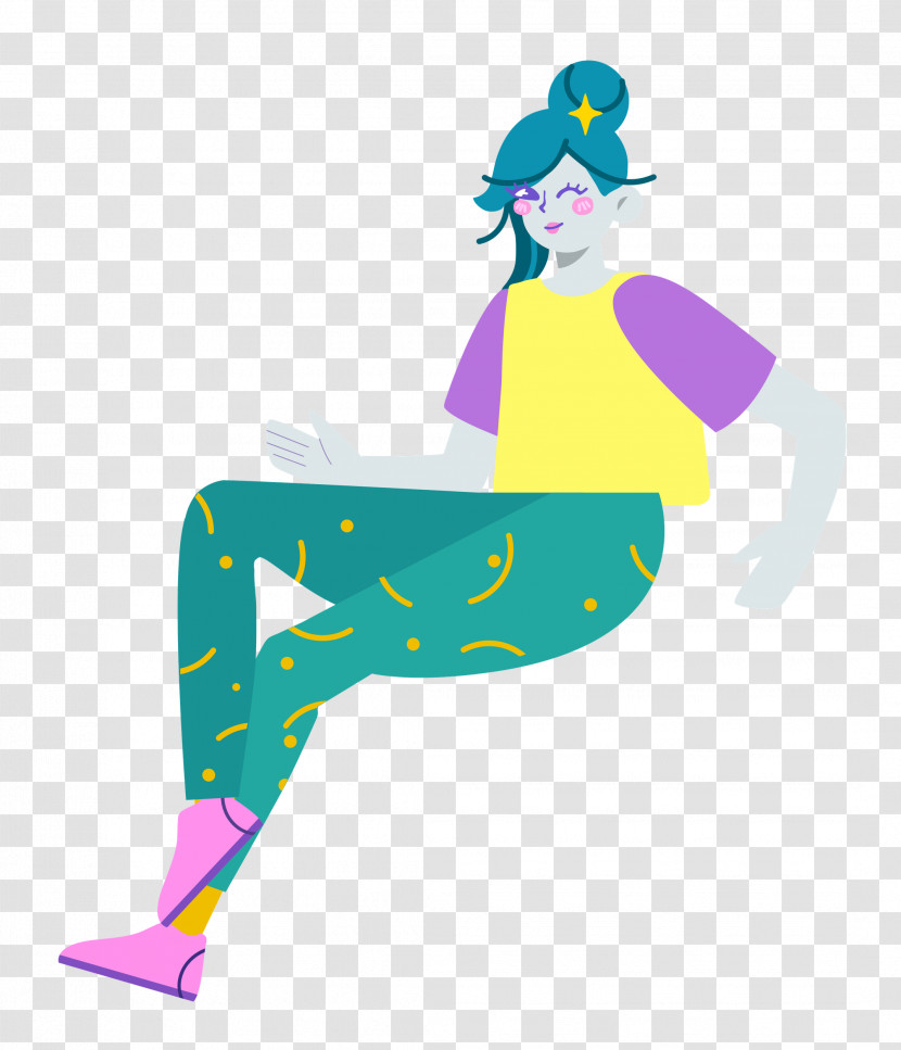 Sitting Girl Lady Transparent PNG