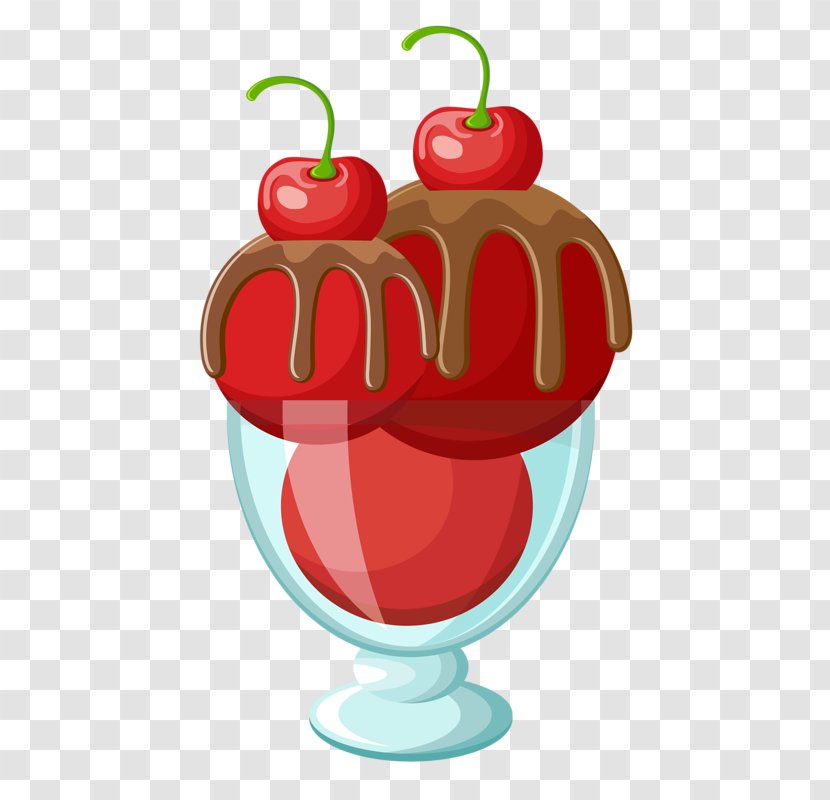Ice Cream Sundae Strawberry Cupcake - Plant - Cherry Transparent PNG