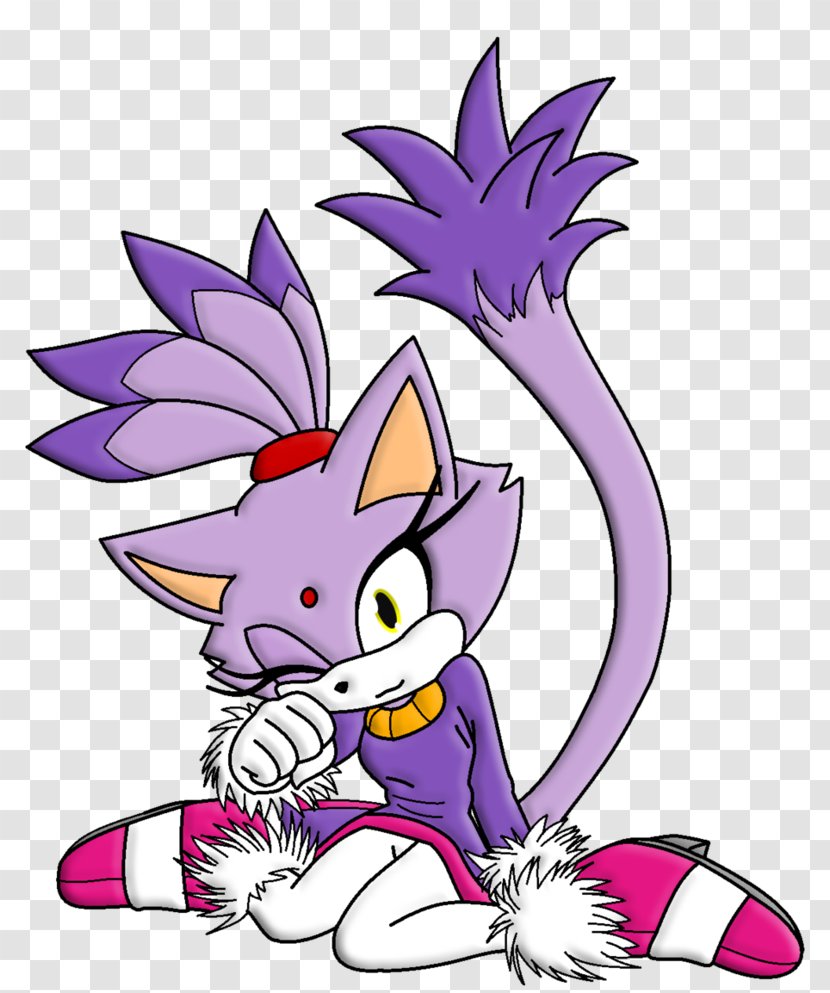 Blaze The Cat Amy Rose Sonic Hedgehog Art - Drawing Transparent PNG