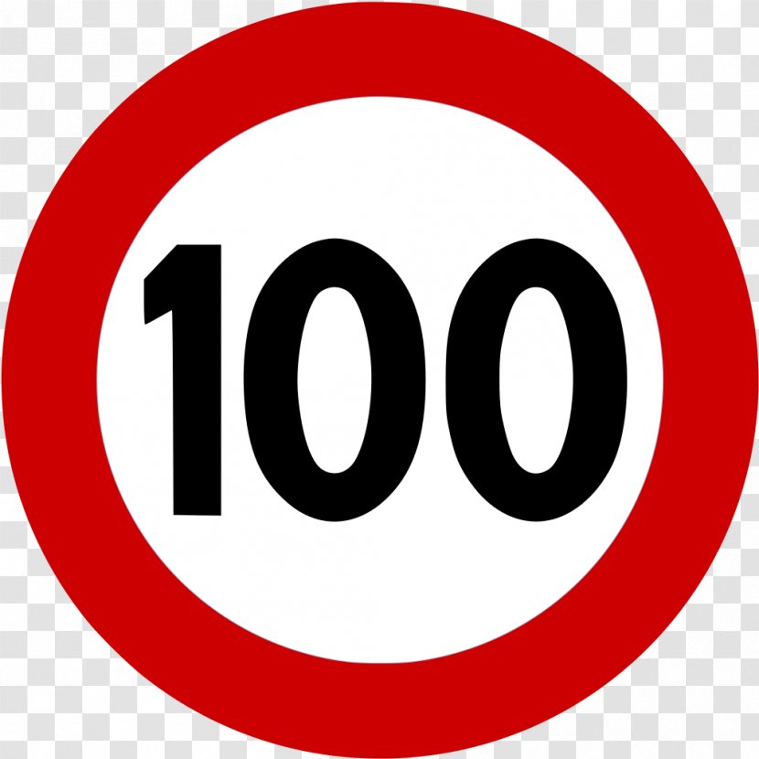 Traffic Sign Speed Limit Road - Smiley - Hundred Transparent PNG