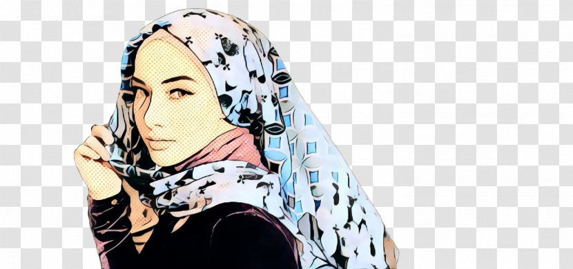 Scarf Girl Pattern Stole - Black Hair Transparent PNG