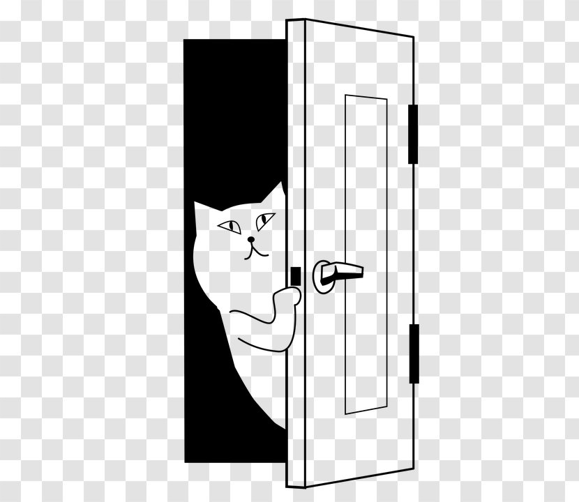 Coloring Book Door Hanger Cat Drawing - White Transparent PNG