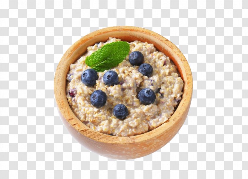 Breakfast Blueberry Oatmeal Vegetarian Cuisine Porridge - Bilberry Transparent PNG