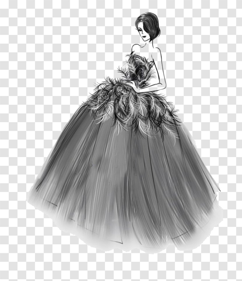 Brouillon Drawing Clothing Formal Wear - Flower - Means Wedding Woman Transparent PNG