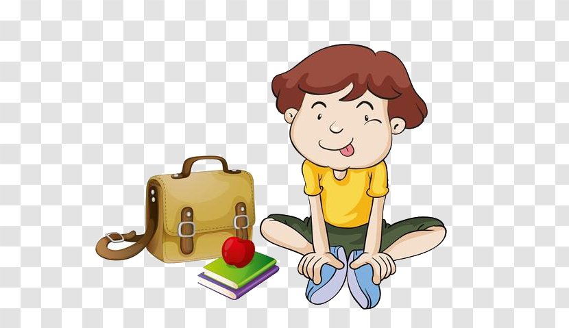 Cartoon Illustration - Drawing - Boy Book Backpack Transparent PNG