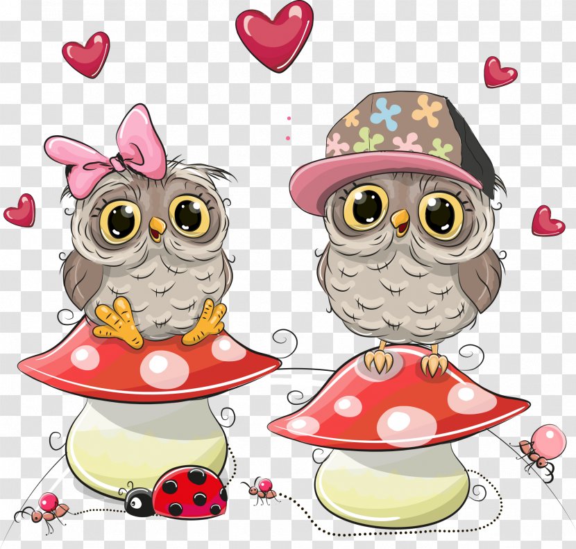 Little Owl Drawing Illustration - Product - Vector Mushrooms On Transparent PNG