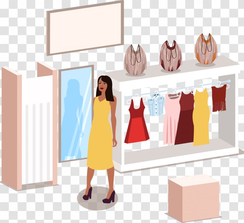 Euclidean Vector - Table - Hand-painted Women's Clothing Store Transparent PNG