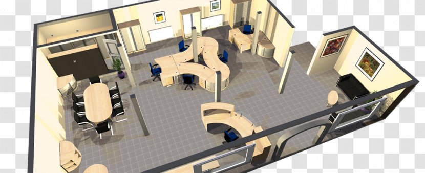 3D Floor Plan Office - Furniture - Design Transparent PNG