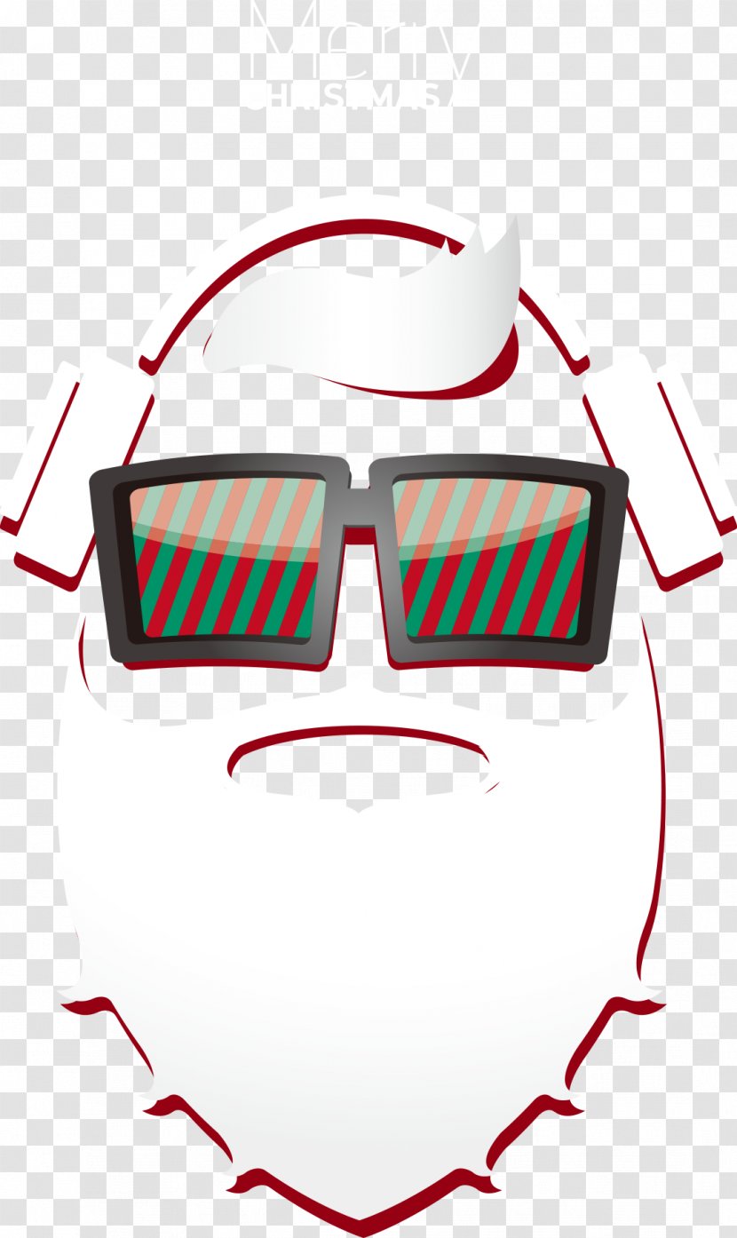 Santa Claus Goggles Glasses Reindeer Clip Art - With Transparent PNG