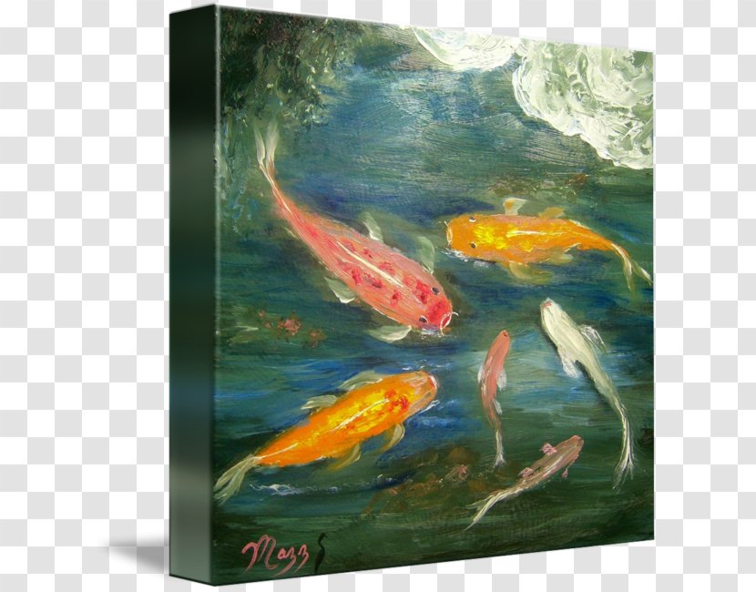 Koi Goldfish Painting Fish Pond - Fauna Transparent PNG