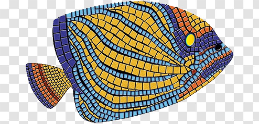 Glass Mosaic Angelfish Art Pattern Transparent PNG