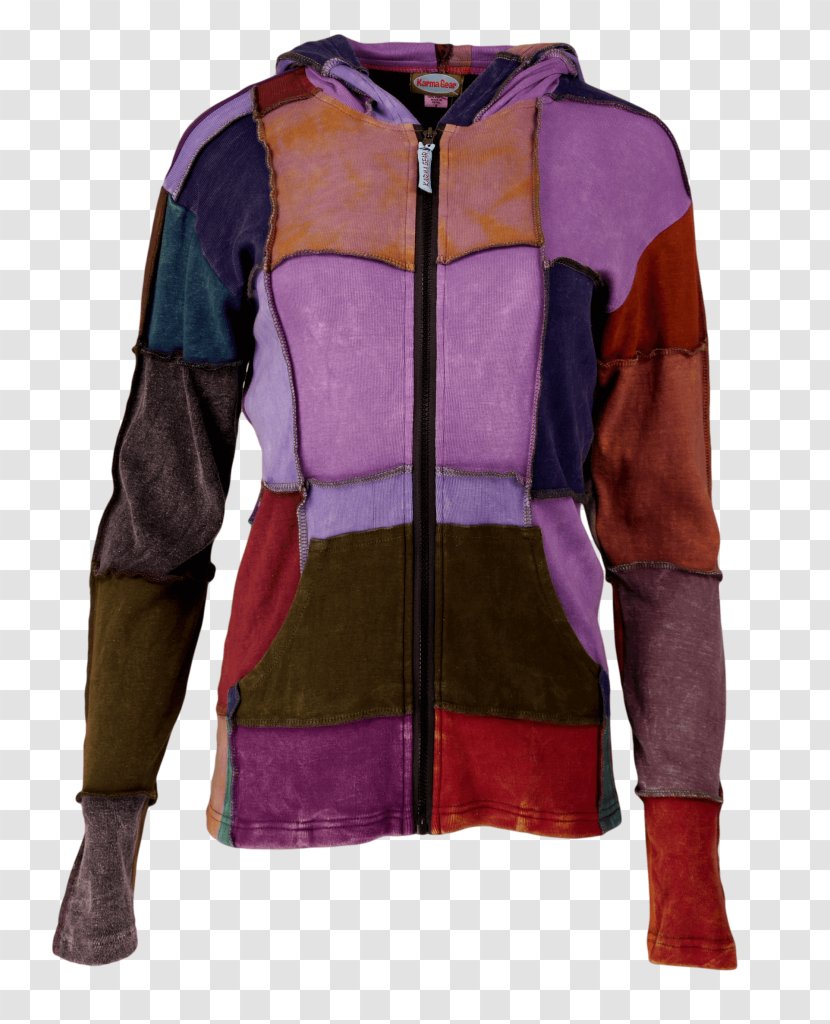 Hoodie Jacket Textile Sleeve Patchwork - Clothing - Purple Hippie Dress Transparent PNG