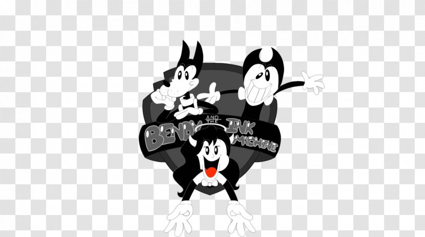 Bendy And The Ink Machine Fan Art Drawing Cartoon - Black White - Waifu Transparent PNG