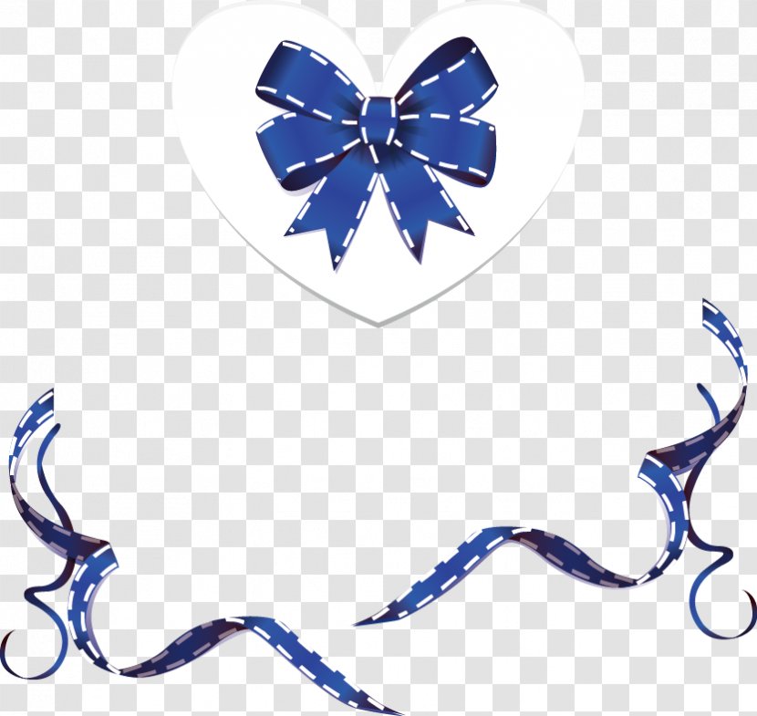 Ribbon Euclidean Vector Clip Art - Blue - Creative Bow Element Transparent PNG