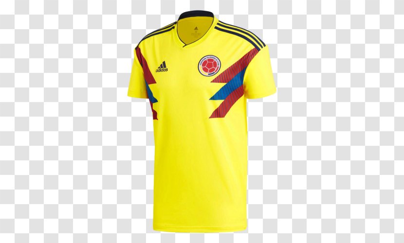 2018 FIFA World Cup Colombia National Football Team T-shirt Jersey Adidas - Clothing Transparent PNG