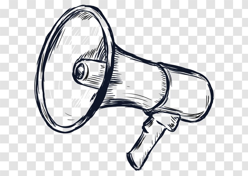 Drawing Megaphone Sketch - Line Art Transparent PNG