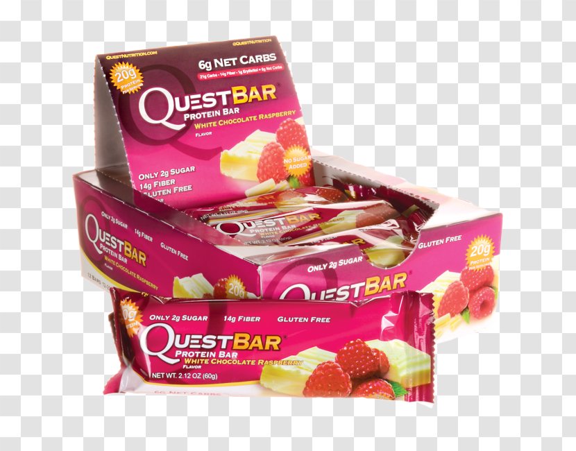 Protein Bar White Chocolate Strawberry Food - Raspberry Bars Transparent PNG