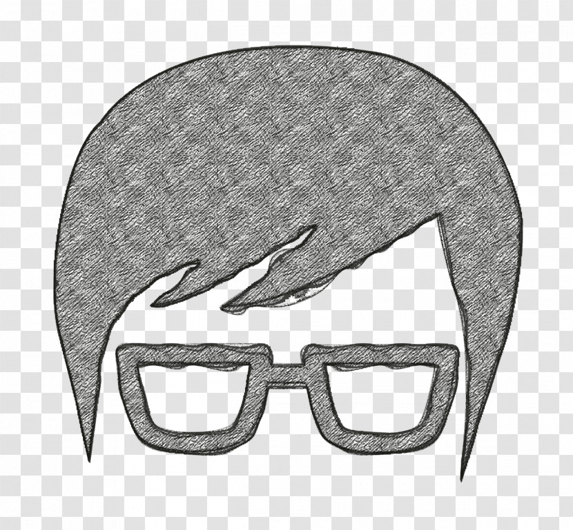 People Icon Hair Icon Face With Hair And Eyeglasses Icon Transparent PNG
