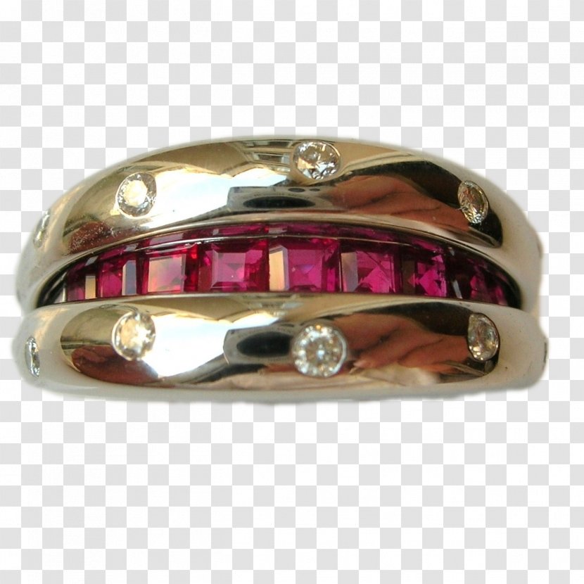 Ruby Silver Wedding Ring Diamond Transparent PNG