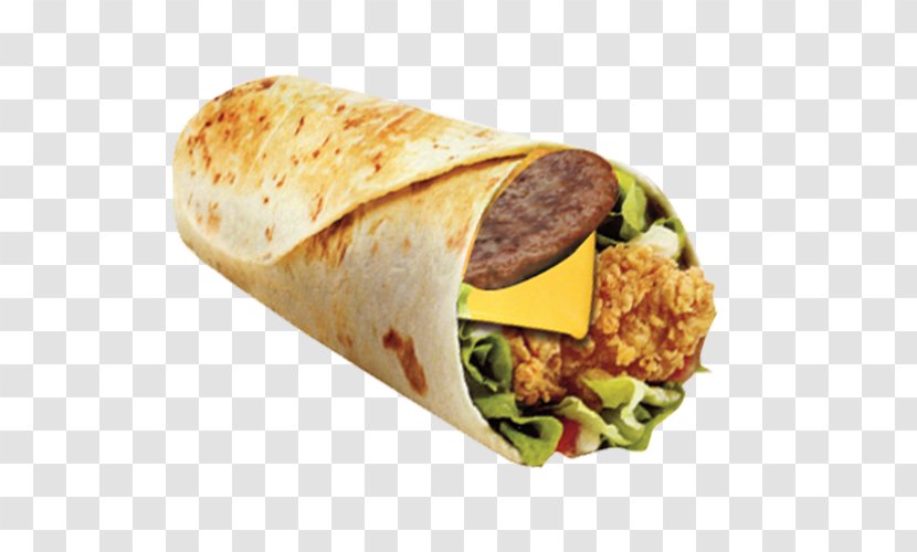 Wrap Burrito Kati Roll Shawarma Hamburger - Fast Food - Kebab Transparent PNG