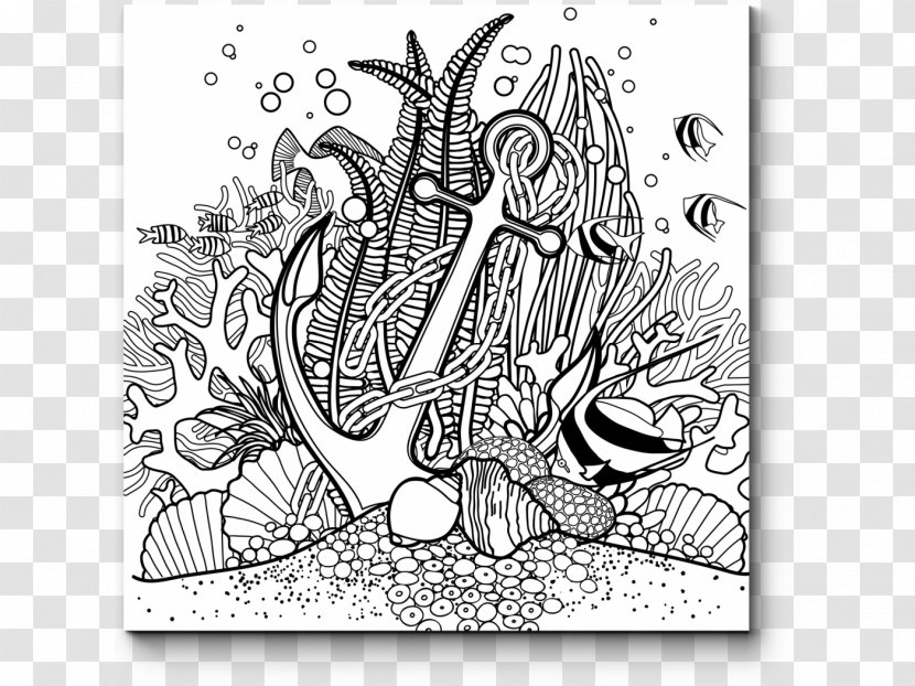 Coral Reef Drawing Coloring Book - Tree - Sea Transparent PNG