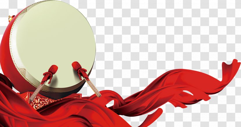 China Drum Red - Cartoon Transparent PNG