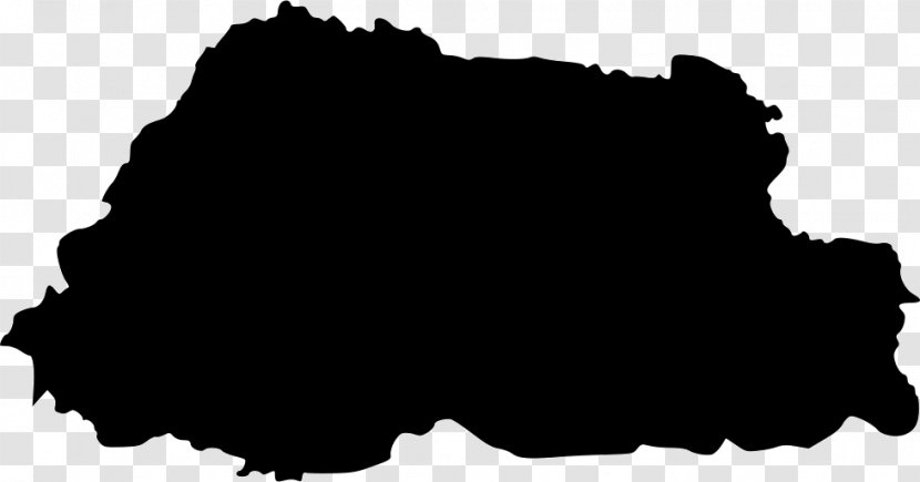 Bhutan Map Clip Art - Black And White Transparent PNG