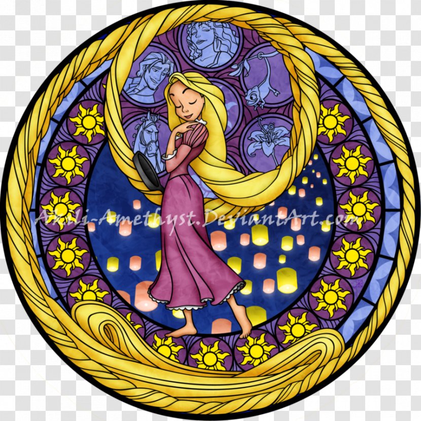 Rapunzel Belle Stained Glass Elsa The Walt Disney Company - Material - Watercolor Stain Transparent PNG