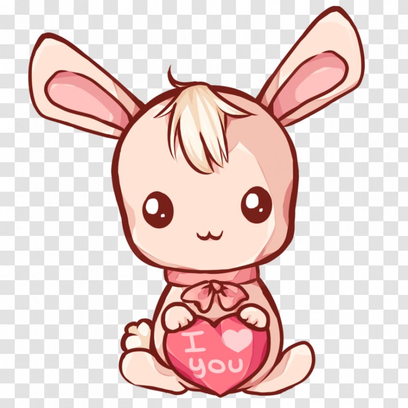 DeviantArt Photography Kavaii - Cartoon - Bunny Hand Painted Rabbit Pink Transparent PNG